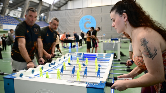Participantes en el primer Teresa Herrera de Futbolín en la ciudad de A Coruña