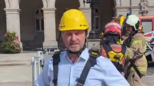 Simulacro en María Pita durante la Semana de la Prevención