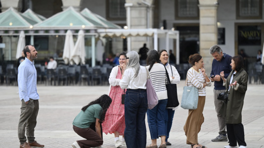 Los Bomberos de A Coruña realizaron un simulacro en María Pita dentro de las actividades de la Semana de la Prevención